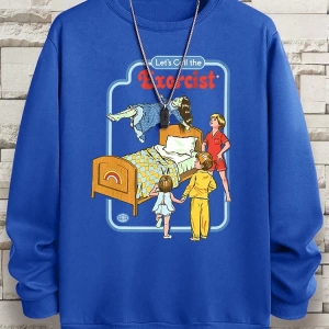 Hip Hop Harajuku Vintage Tarzı  LetS Call The Exorcist  Gri