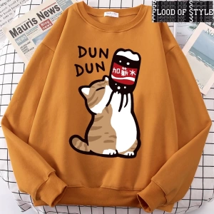 Hip Hop Harajuku Vintage Tarzı  Maaş Artış Eğlenceli Kedi Sevimli  Gri