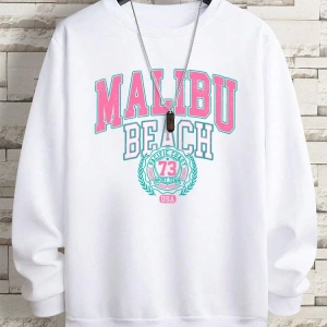 Hip Hop Harajuku Vintage Tarzı  Malibu plaj 79 abd komik  Gri