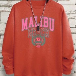 Hip Hop Harajuku Vintage Tarzı  Malibu plaj 79 abd komik  Gri