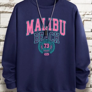 Hip Hop Harajuku Vintage Tarzı  Malibu plaj 79 abd komik  Gri