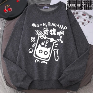 Hip Hop Harajuku Vintage Tarzı  Nikel Üretim Formülü Kedi  Gri