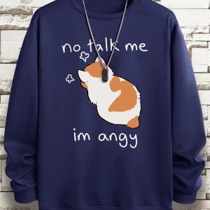 Hip Hop Harajuku Vintage Tarzı  No Talk Me Im Angy sevimli kedi  Gri