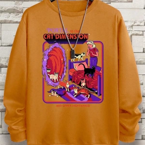 Hip Hop Harajuku Vintage Tarzı  Portal Kedi Boyut  Gri