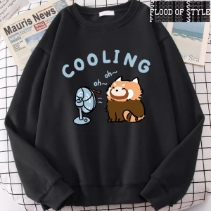 Hip Hop Harajuku Vintage Tarzı  rakun üfleme bir Fan sevimli  Gri