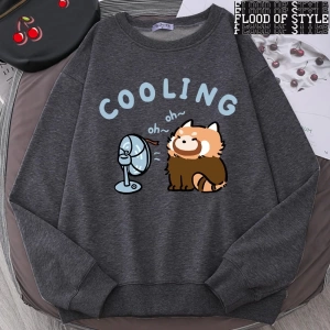Hip Hop Harajuku Vintage Tarzı  rakun üfleme bir Fan sevimli  Gri