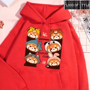Hip Hop Harajuku Vintage Tarzı  Redpanda Cosplay kulübü Gri