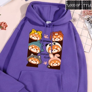 Hip Hop Harajuku Vintage Tarzı  Redpanda Cosplay kulübü Gri