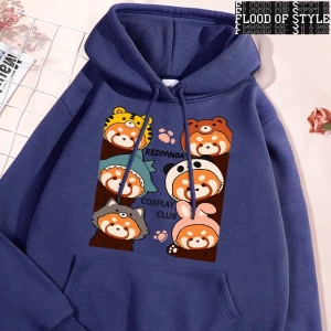 Hip Hop Harajuku Vintage Tarzı  Redpanda Cosplay kulübü Gri
