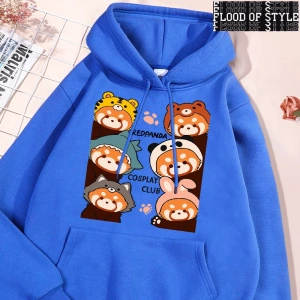 Hip Hop Harajuku Vintage Tarzı  Redpanda Cosplay kulübü Gri
