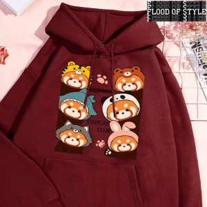 Hip Hop Harajuku Vintage Tarzı  Redpanda Cosplay kulübü Gri
