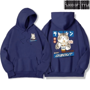 Hip Hop Harajuku Vintage Tarzı  Şehriye ve suşi kedi  Gri