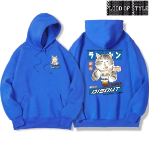 Hip Hop Harajuku Vintage Tarzı  Şehriye ve suşi kedi  Gri