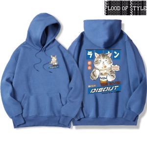 Hip Hop Harajuku Vintage Tarzı  Şehriye ve suşi kedi  Gri