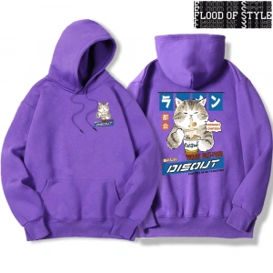 Hip Hop Harajuku Vintage Tarzı  Şehriye ve suşi kedi  Gri