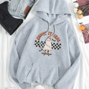 Hip Hop Harajuku Vintage Tarzı  Sürünme gerçek kaykay Hoody  Gri