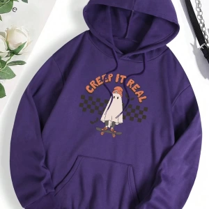 Hip Hop Harajuku Vintage Tarzı  Sürünme gerçek kaykay Hoody  Gri