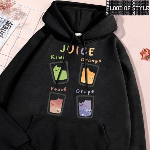 Hip Hop Harajuku Vintage Tarzı  Suyu meyve kupası kedi Gri