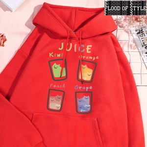 Hip Hop Harajuku Vintage Tarzı  Suyu meyve kupası kedi Gri
