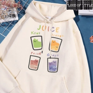 Hip Hop Harajuku Vintage Tarzı  Suyu meyve kupası kedi Gri