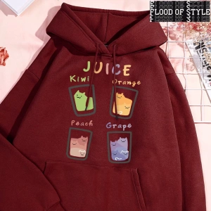 Hip Hop Harajuku Vintage Tarzı  Suyu meyve kupası kedi Gri