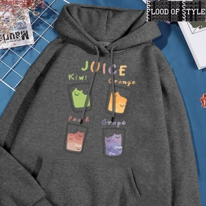 Hip Hop Harajuku Vintage Tarzı  Suyu meyve kupası kedi Gri