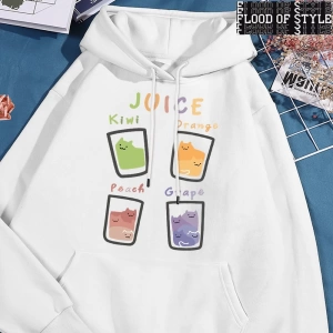Hip Hop Harajuku Vintage Tarzı  Suyu meyve kupası kedi Gri