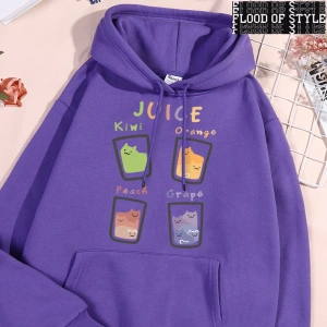 Hip Hop Harajuku Vintage Tarzı  Suyu meyve kupası kedi Gri