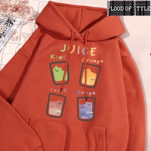Hip Hop Harajuku Vintage Tarzı  Suyu meyve kupası kedi Gri