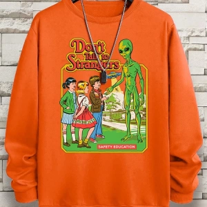 Hip Hop Harajuku Vintage Tarzı  Yabancılarla konuşma komik Gri