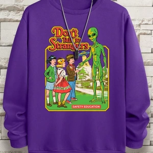 Hip Hop Harajuku Vintage Tarzı  Yabancılarla konuşma komik Gri