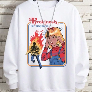 Hip Hop Harajuku Vintage Tarzı  Yeni başlayanlar için Pyrokinesis  Gri