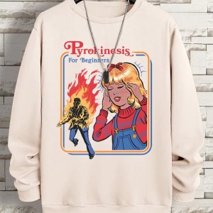 Hip Hop Harajuku Vintage Tarzı  Yeni başlayanlar için Pyrokinesis  Gri