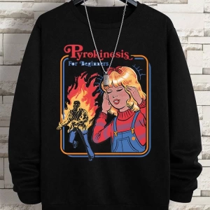 Hip Hop Harajuku Vintage Tarzı  Yeni başlayanlar için Pyrokinesis  Gri