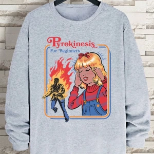 Hip Hop Harajuku Vintage Tarzı  Yeni başlayanlar için Pyrokinesis  Gri