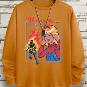 Hip Hop Harajuku Vintage Tarzı  Yeni başlayanlar için Pyrokinesis  Gri