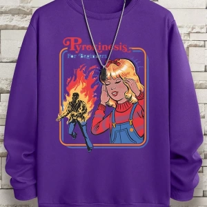 Hip Hop Harajuku Vintage Tarzı  Yeni başlayanlar için Pyrokinesis  Gri