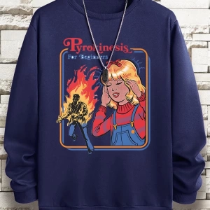 Hip Hop Harajuku Vintage Tarzı  Yeni başlayanlar için Pyrokinesis  Gri