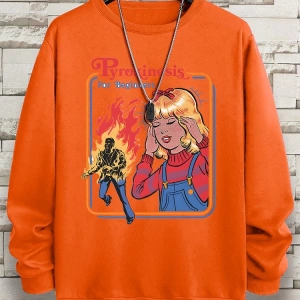 Hip Hop Harajuku Vintage Tarzı  Yeni başlayanlar için Pyrokinesis  Gri