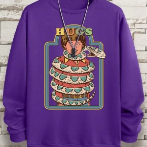 Hip Hop Harajuku Vintage Tarzı  Yılanlar samimi kucaklama  Gri