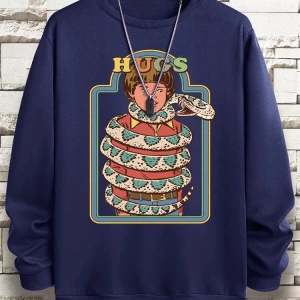 Hip Hop Harajuku Vintage Tarzı  Yılanlar samimi kucaklama  Gri