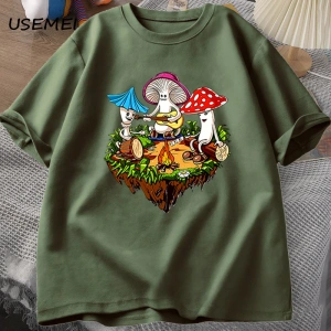 Hippi Sihirli Mantar Tshirt Komik Grafik T Shirt Streetweed 90s erkek T-shirt Adam Hippi Pamu 2954