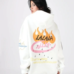 Holy Powers Beyaz Oversize Unisex Kapüşonlu