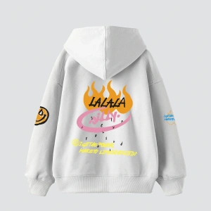 Holy Powers Beyaz Oversize Unisex Kapüşonlu