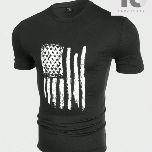 Homme Erkek Amerikan Bayrağı Baskılı Tişört