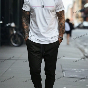 Homme Erkek Mektup Baskı Kısa Kollu Tişört Ve Uzun Pantolon İki Parçalı Set