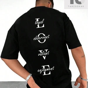 Homme Erkek Mektup Grafikli Tişört
