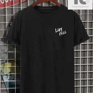 Homme Erkek Mektup ve Palmiye Ağacı Baskılı Tişört