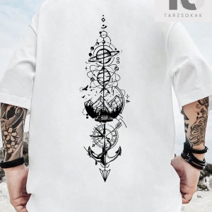 Homme Erkek Sırt Baskılı Düşük Omuz T-shirt