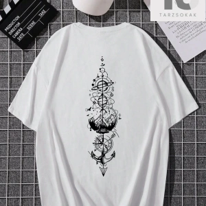 Homme Erkek Sırt Baskılı Düşük Omuz T-shirt